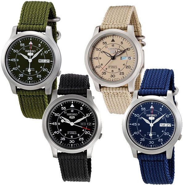 SEIKO 5 Military SNK809K2 / SNK803K2 / SNK805K2 / SNK807K2 Nylon Strap Automatic  Watch | Shopee Malaysia