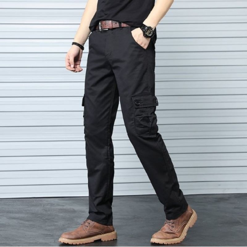 Ready Stock Seluar Cargo 6 Pocket Kain Tebal Seluar Slack Pants Unisex Banyak Pocket Free Gift Masker