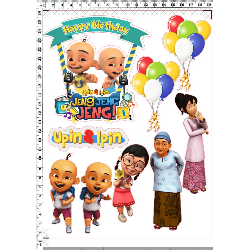 Upin &amp; Ipin Cake Topper 008 Shopee Malaysia