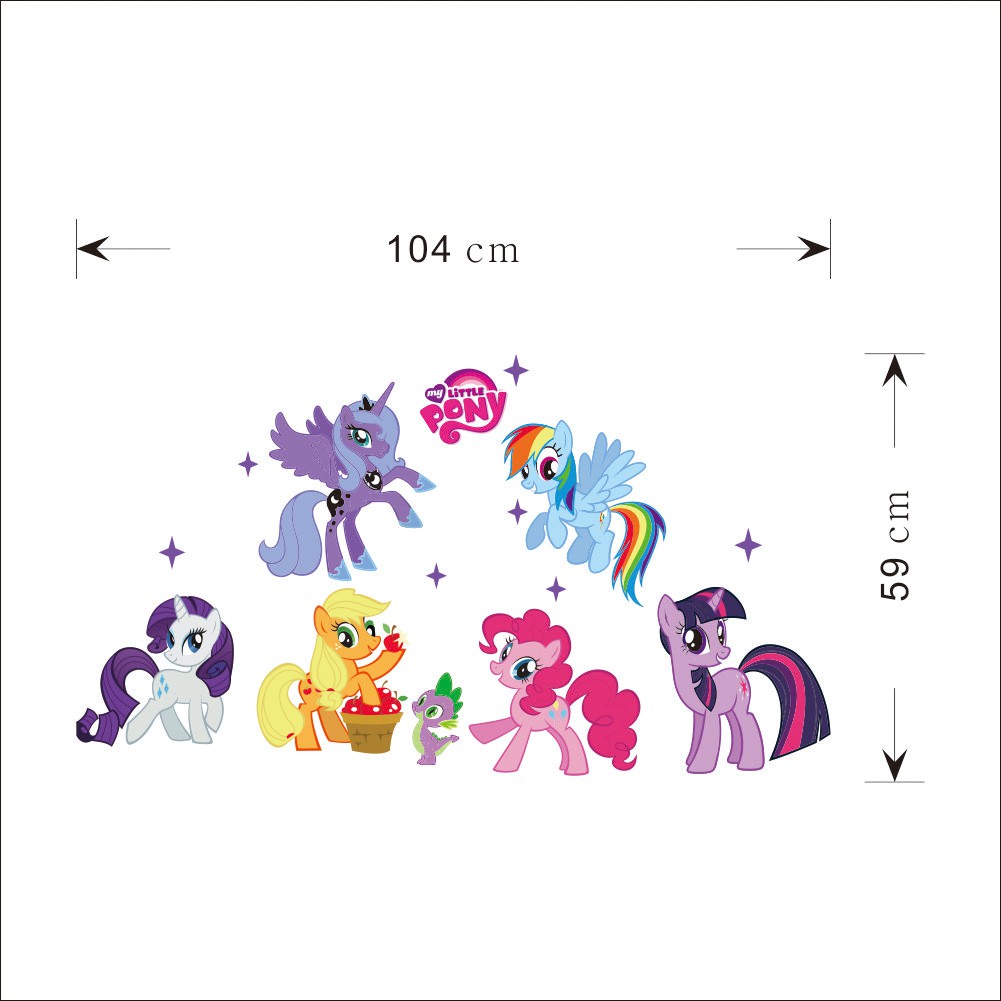 My Little Pony Room Kindergarten Background Wall Sticker Pony Wall Sticker Shopee Malaysia