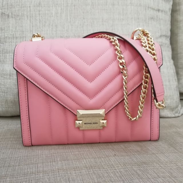 michael kors pink quilted bag