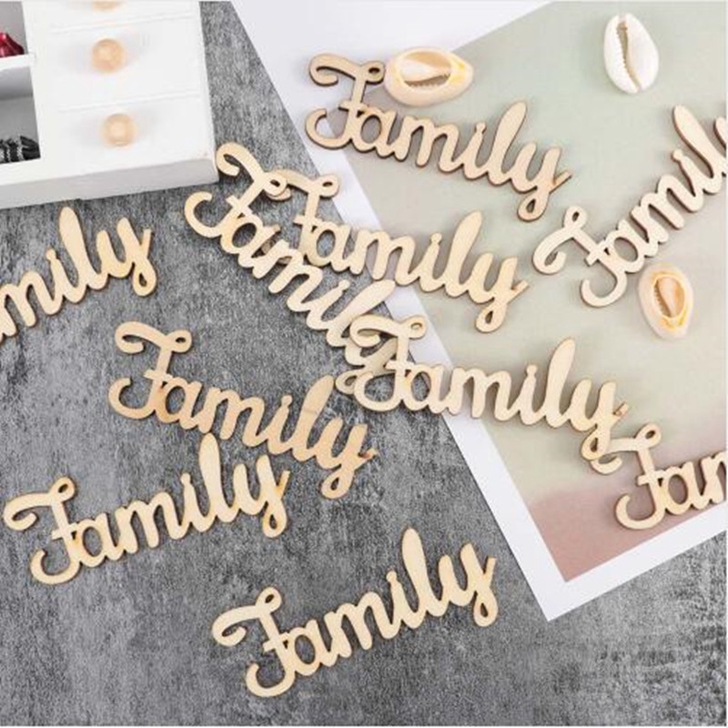 10 Pcs Natural Wooden Pieces Card Making Party Wedding Diy