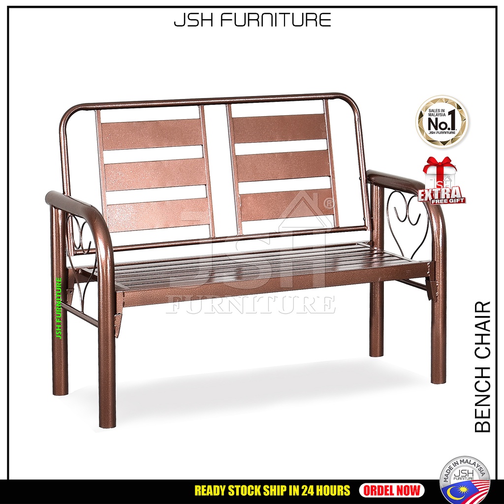 JSH BC2X Bench Chair/ Metal Bench Chair/ Outdoor Bench/ Garden Bench/ Benches/ Kerusi Besi