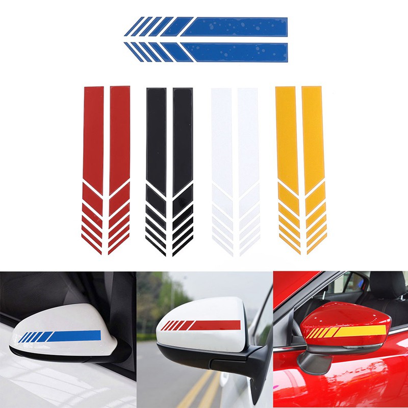 2pcs Diy Car Side Rearview Mirror Stripes Stickers Car Suv Vinyl