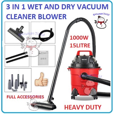 Vacuum Cleaner Wet & Dry Vacuum Cleaner 15L 3IN1 BLOWER 1000W STRONG SUCTION MESIN PENYEDUT FLOOR DUST WATER CARPET CARE