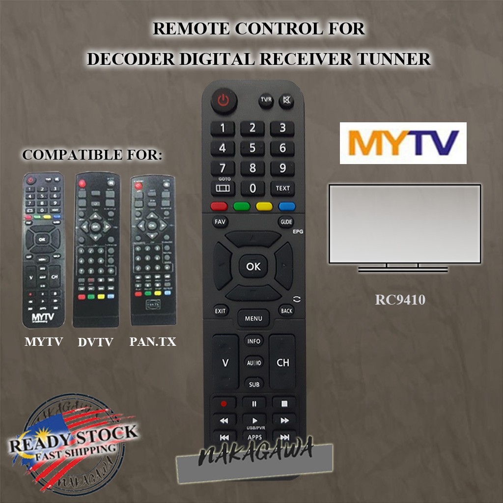 MYTV DVB-T2 DVBT2/S2/K3/K2 REMOTE CONTROL FOR DECODER ...