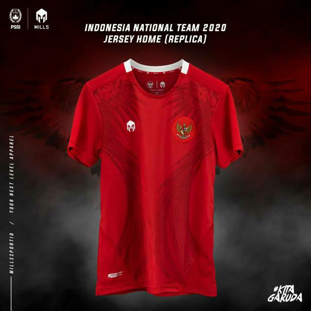 Jersey Timnas Garuda Indonesia 2020 Mills 1014gr Jersey Timnas Home Replica Version Original Shopee Malaysia