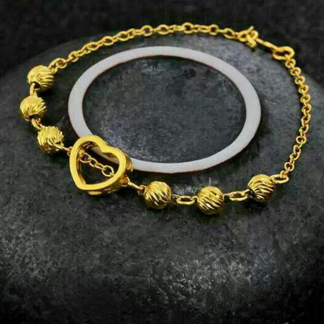  Gelang  Emas  Bracelet Fashion Gold 24k Love  pendant Free 