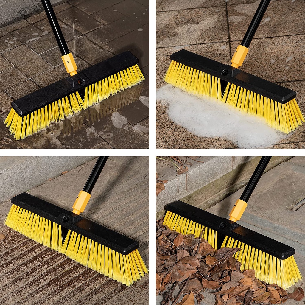 Yocada 45cm/60cm Push Broom HeavyDuty Outdoor Commercial Broom Brush Stiff Bristles for