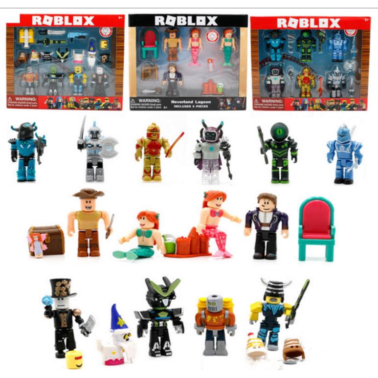 Virtual World Roblox Building Blocks Robot Model Mermaid World Action Figure - number blocks roblox