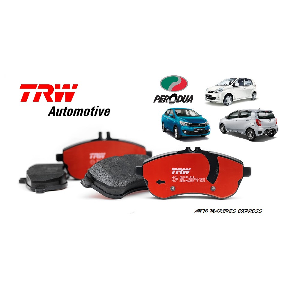 Perodua Axia Bezza Viva Trw Dtec Ceramic Brake Pad Pair Shopee Malaysia