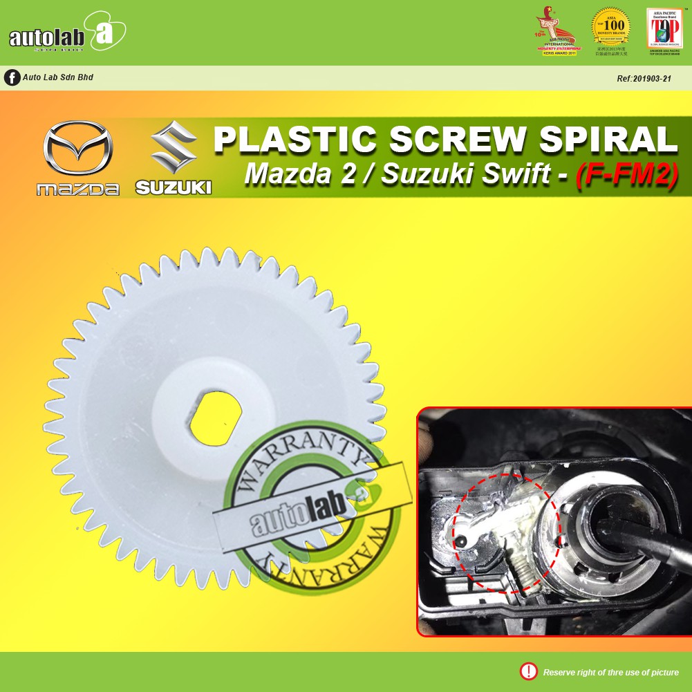 Side Mirror Replacement Plastic Screw Spiral (1 pcs) Mazda 2 / Suzuki