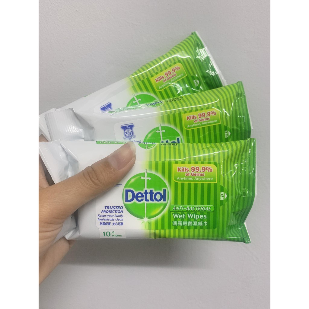 Dettol Hygiene Wipes Tissue 3x10pcs / Dettol Hand Sanitiser 50ml