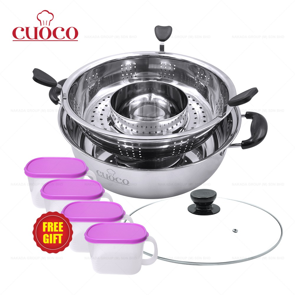 Cuoco Rotary Liftable Steamboat Pot CSB201 Free 4pcs FG003 Cuoco Rotary Liftable Steamboat Pot CSB201 Free 4pcs FG003