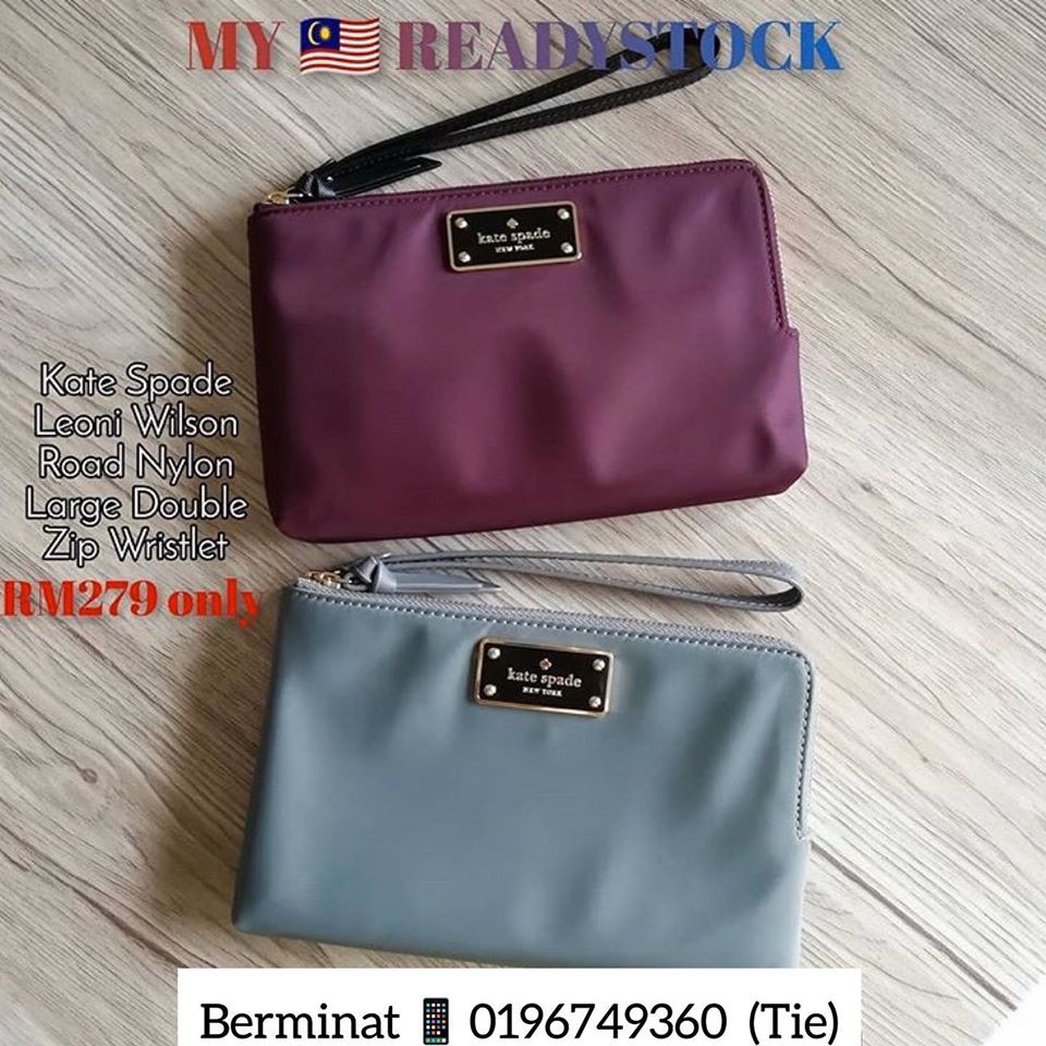 Readystock Kate Spade Medium Nylon Double Zip Wristlet Wallet Ladies Purse  | Shopee Malaysia