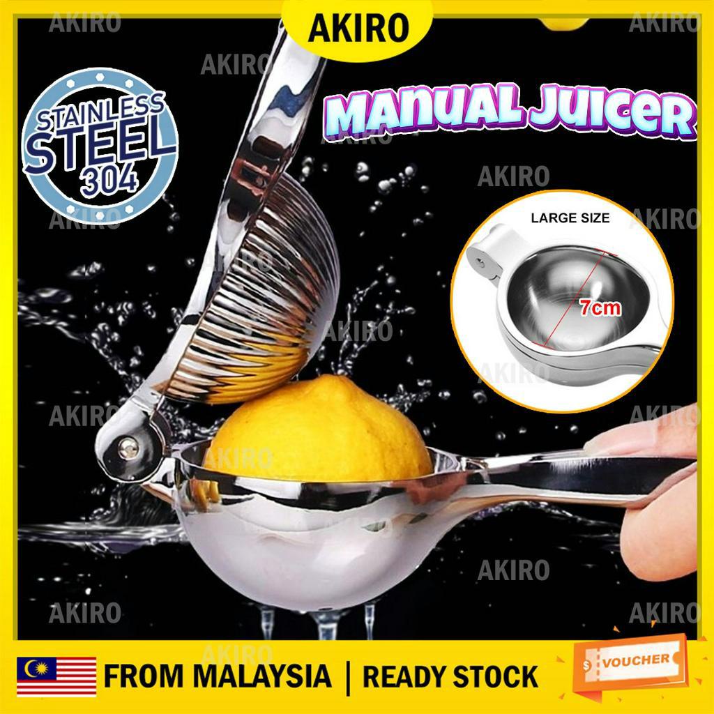 AKIRO LARGE Size Fruit Juicer Hand Press Manual Juicer Lemon Orange Lime Juice Squeezer 304 Stainless Steel