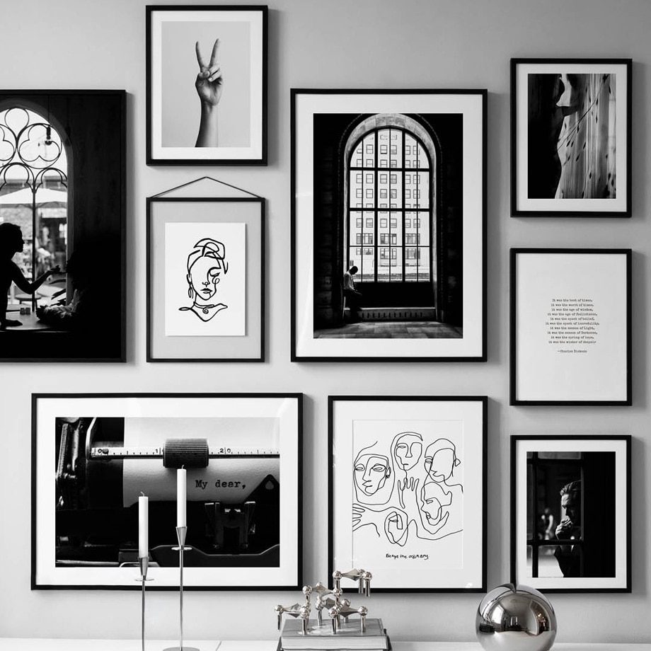 black and white wall posters