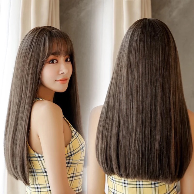 Fashion Long Straight Hair Wig Shopee Malaysia