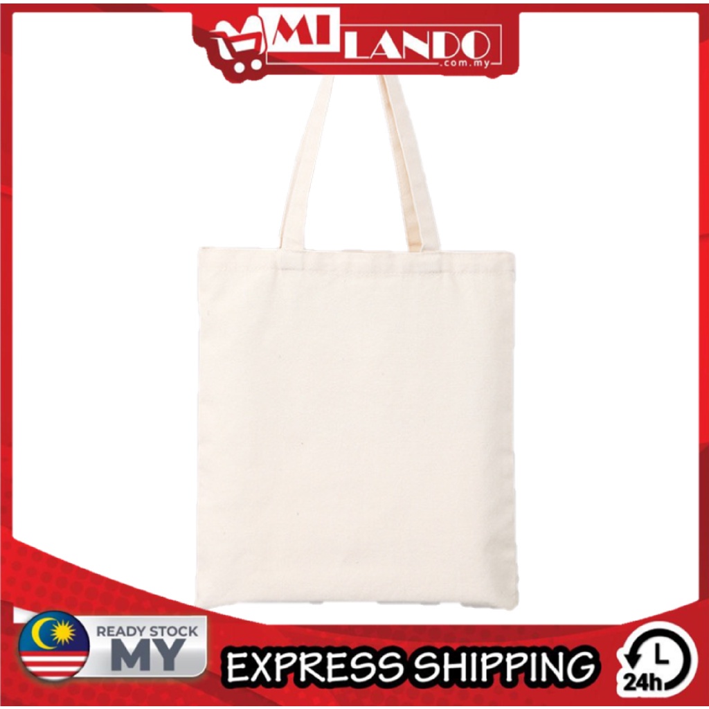 MILANDO Student Canvas Tote Bag Tuition Bag Lunch Grocery Bag Beg Tuisyen (Type 13)