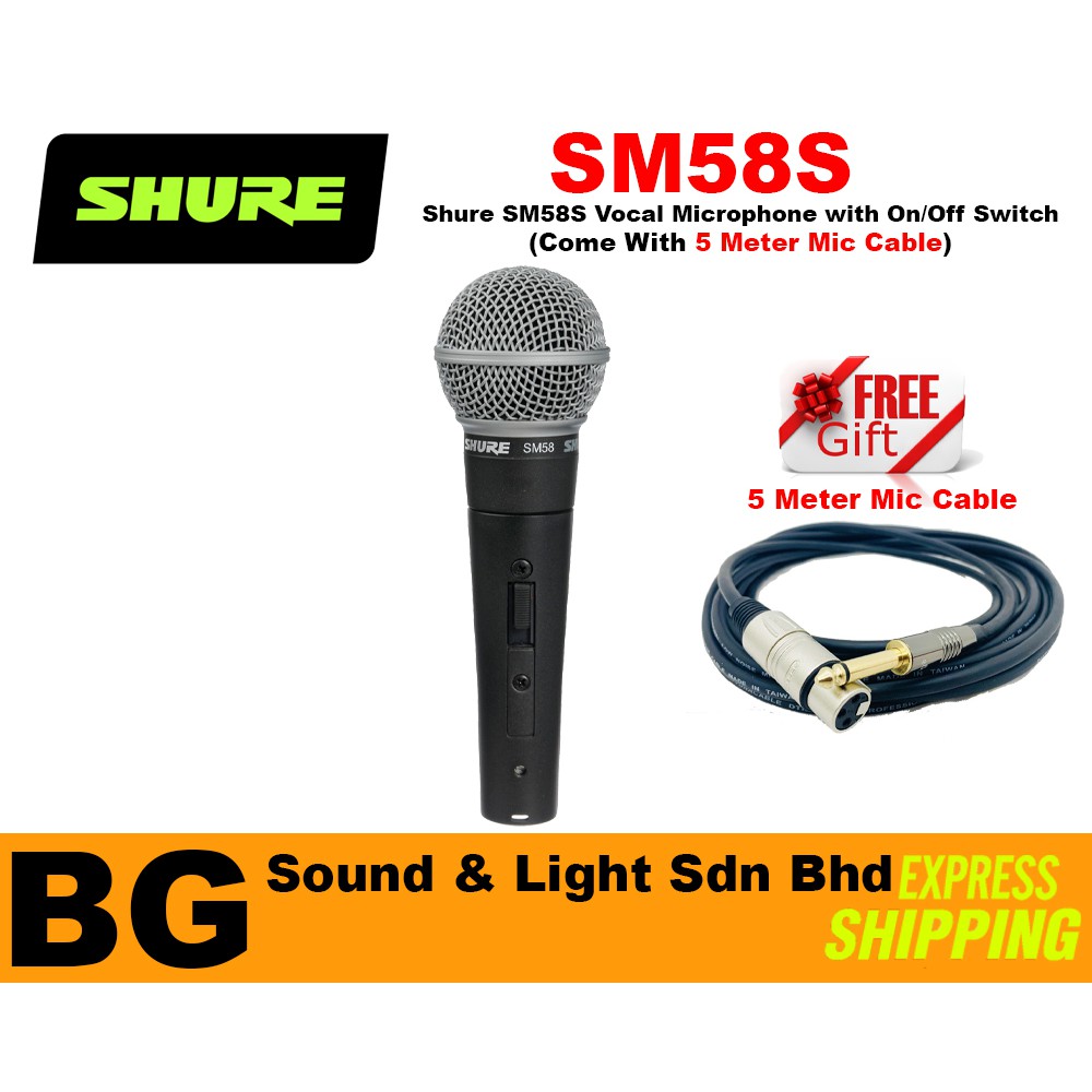 [SHIP OUT EVERYDAY]Shure SM58S Vocal Microphone with On/Off Switch (SM58S / SM58 / SM58