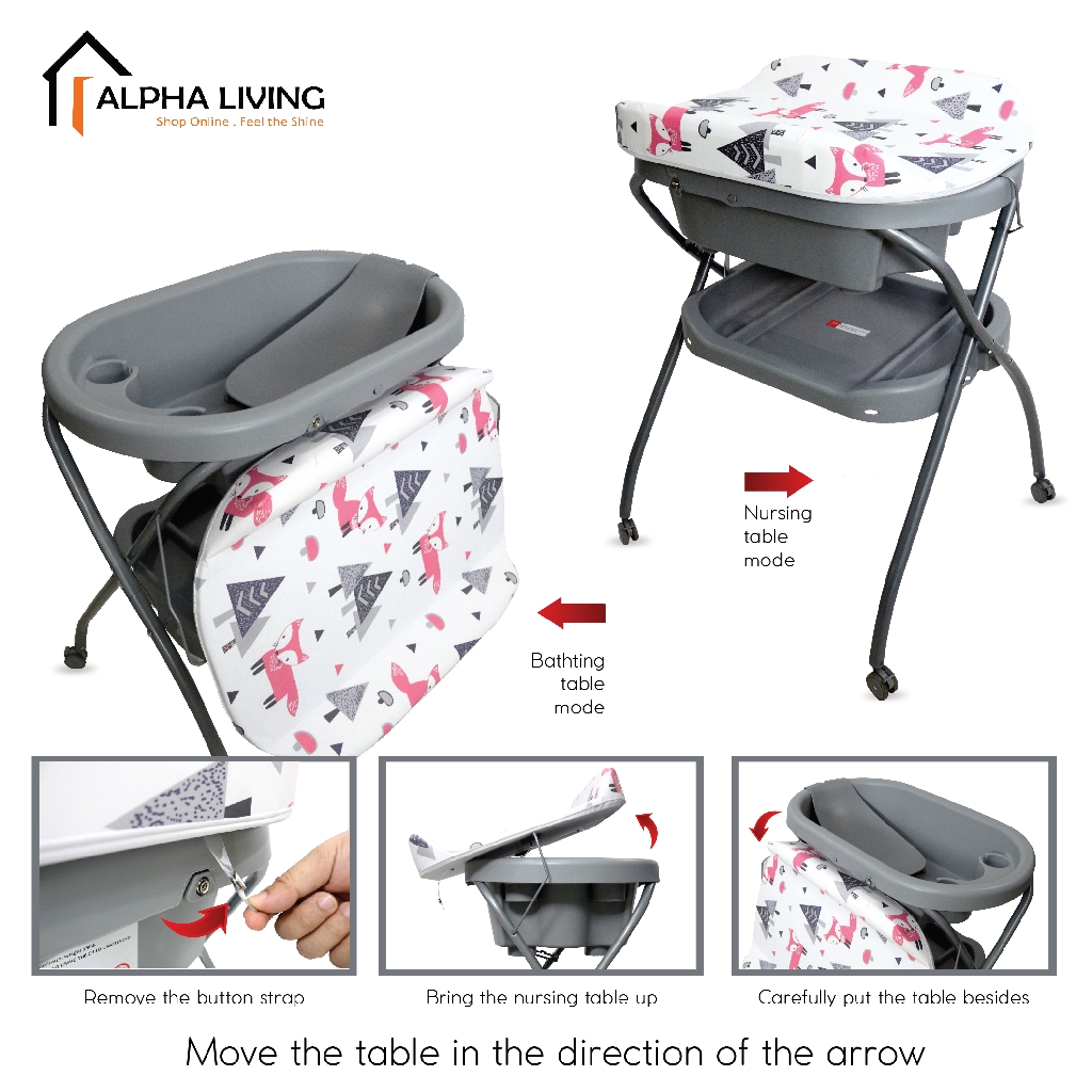 Baby Diaper Changing Platform with Baby Tub, Changing Pad ...