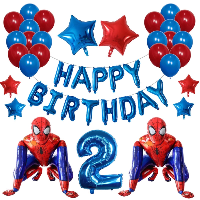 42pcs/Set Super Hero 3D Spiderman Balloon Happy Birthday Set Boy Cartoon  Theme Party Decoration | Shopee Malaysia