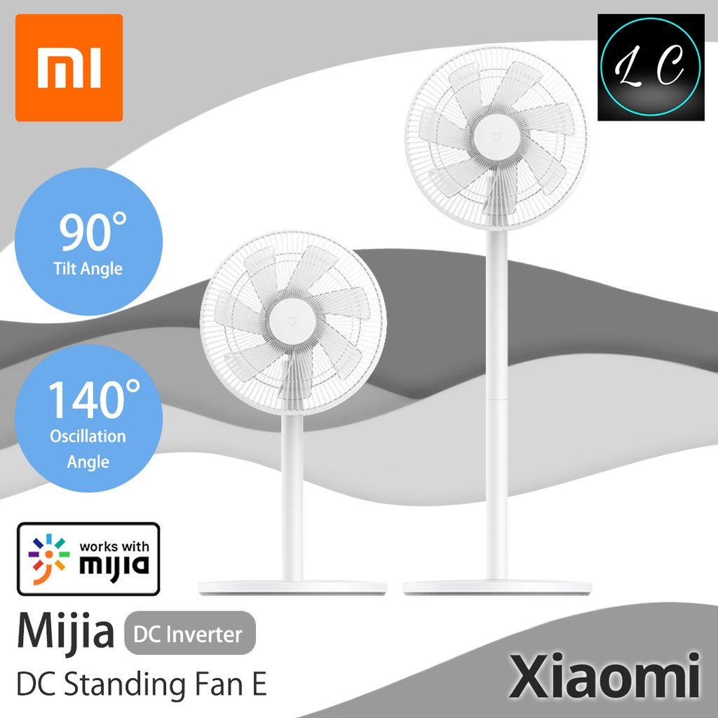 Xiaomi Mijia DC Standing Fan E Version Pedestal Fan 140° Oscillation/90° Tilt Quiet Floor/Desktop Smart Fan APP Control