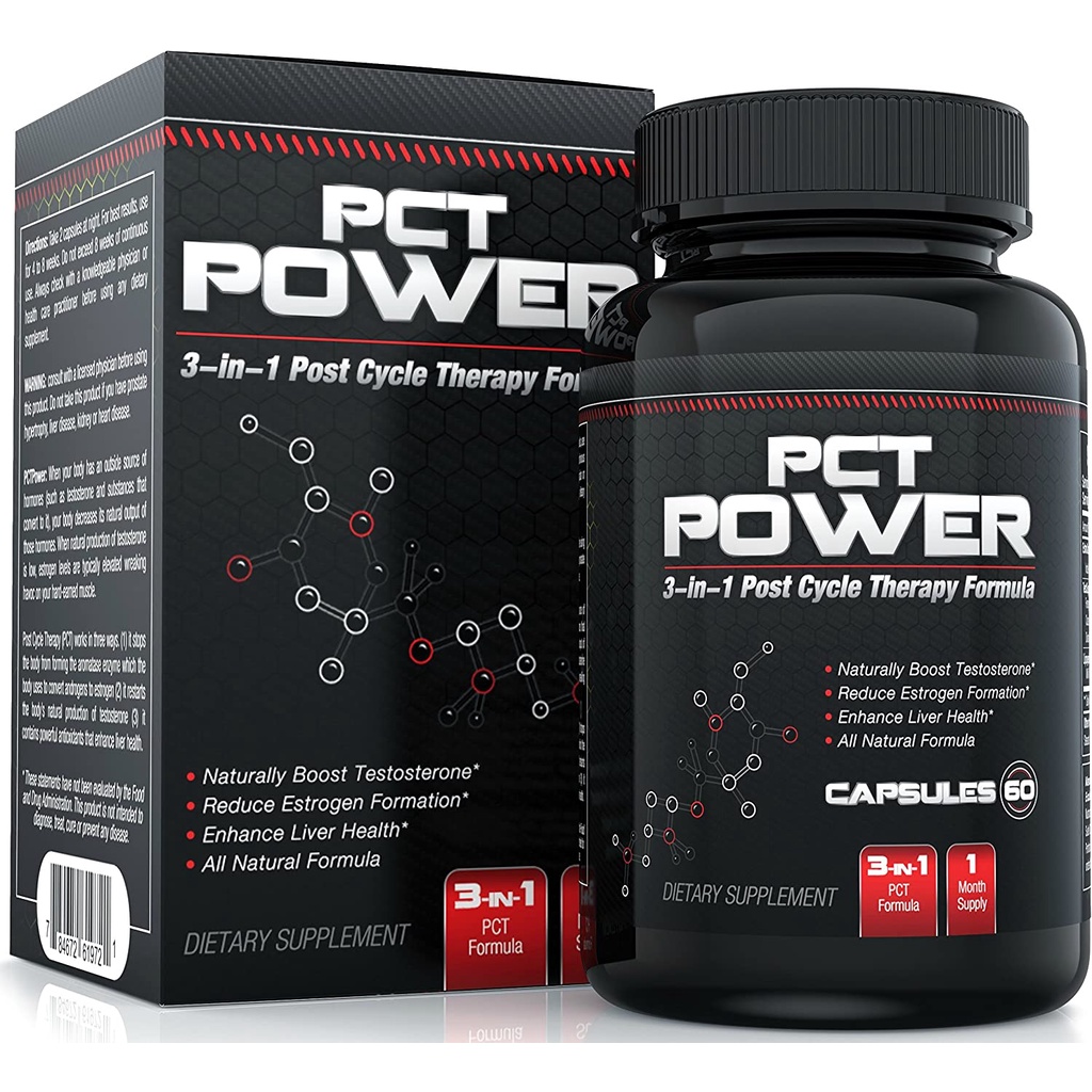PCTPower 1 Post Cycle Therapy Supplement 60 Capsules 3in1 PCT