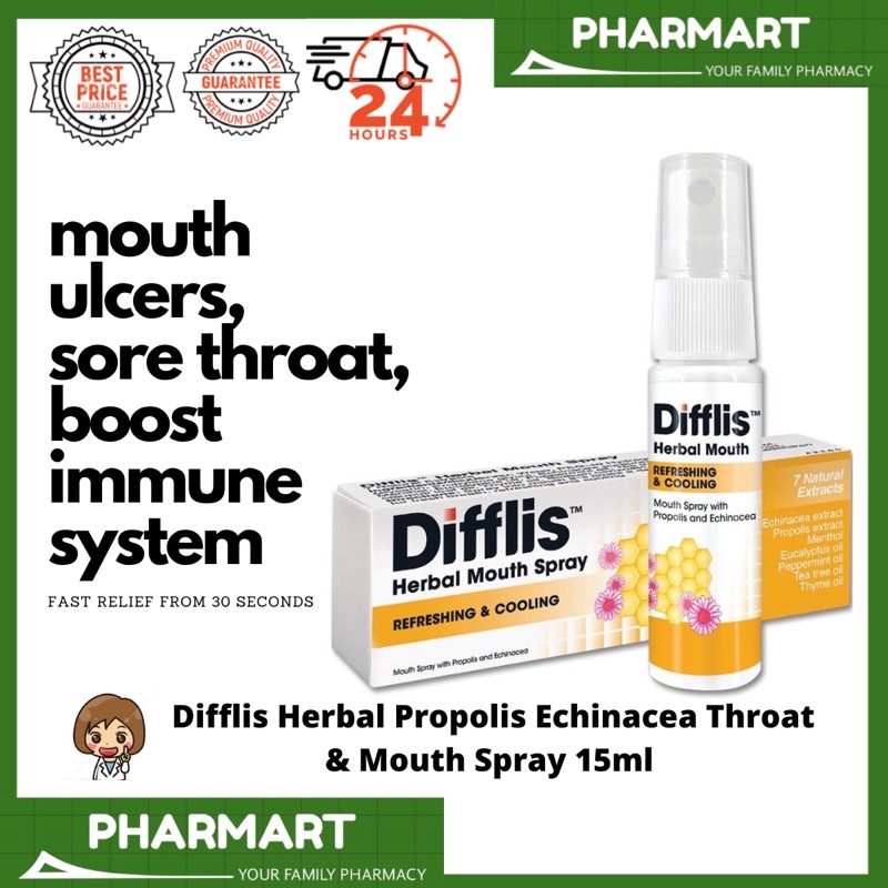 PHARMart Difflis/Difflam Herbal Propolis Echinacea Throat & Mouth Spray