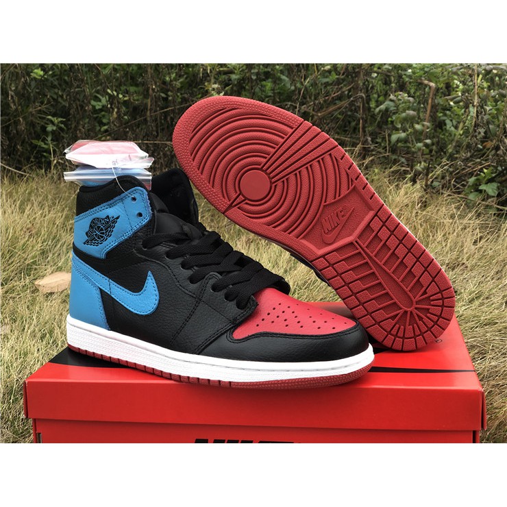 jordan 1 black powder blue gym red