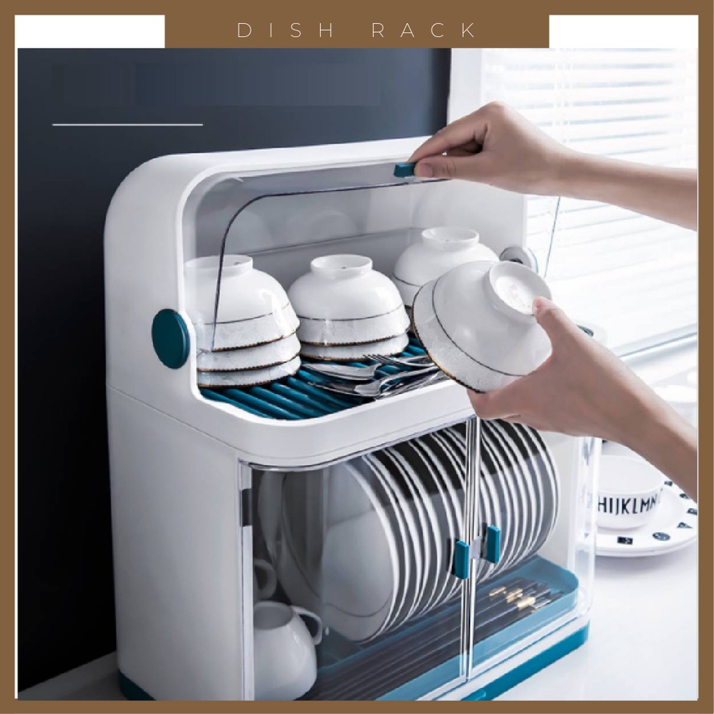Rak Pinggan 2 Tingkat Kitchen Dish Rack 2Tier Dish Drainer With Cover