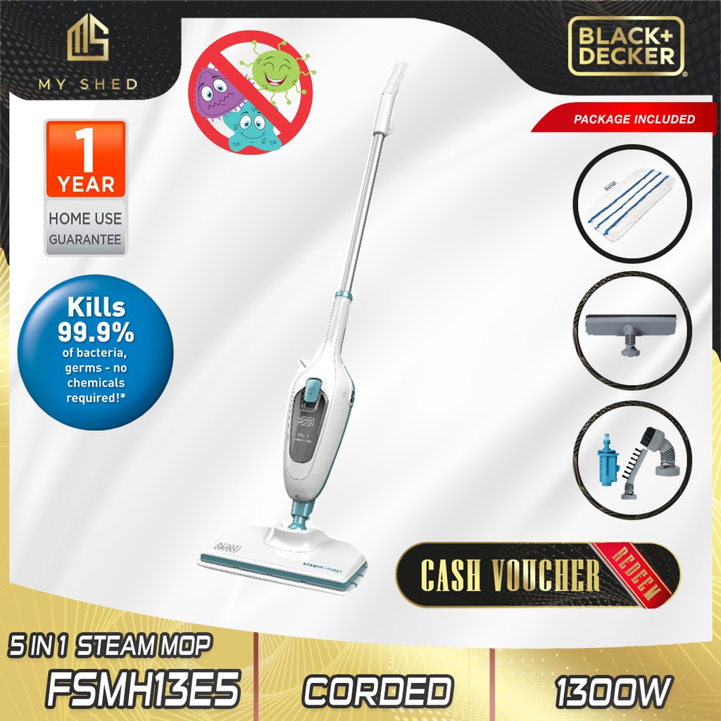 BLACK & DECKER FSMH13E5 1300W 5in1 Steam Mop Steam Cleaner ( FSMH13