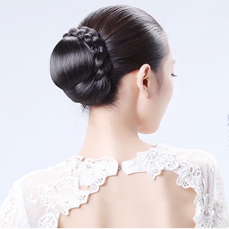 Bun Hair With Braid Hand Weaving Bun Bride S Bun Hair Wigs Hair