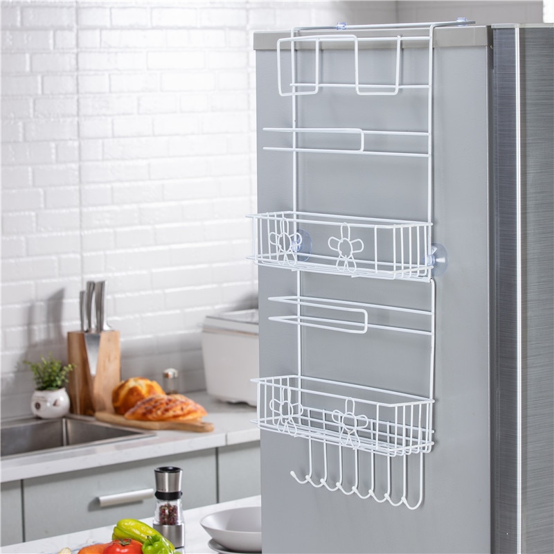 ouying1418 Refrigerator Rack Side Shelf Sidewall Holder Multifunctional Kitchen Organizer 