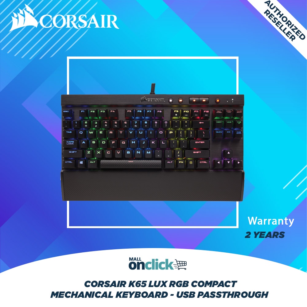 CORSAIR K65 LUX RGB Compact Mechanical Keyboard USB Passthrough (CH