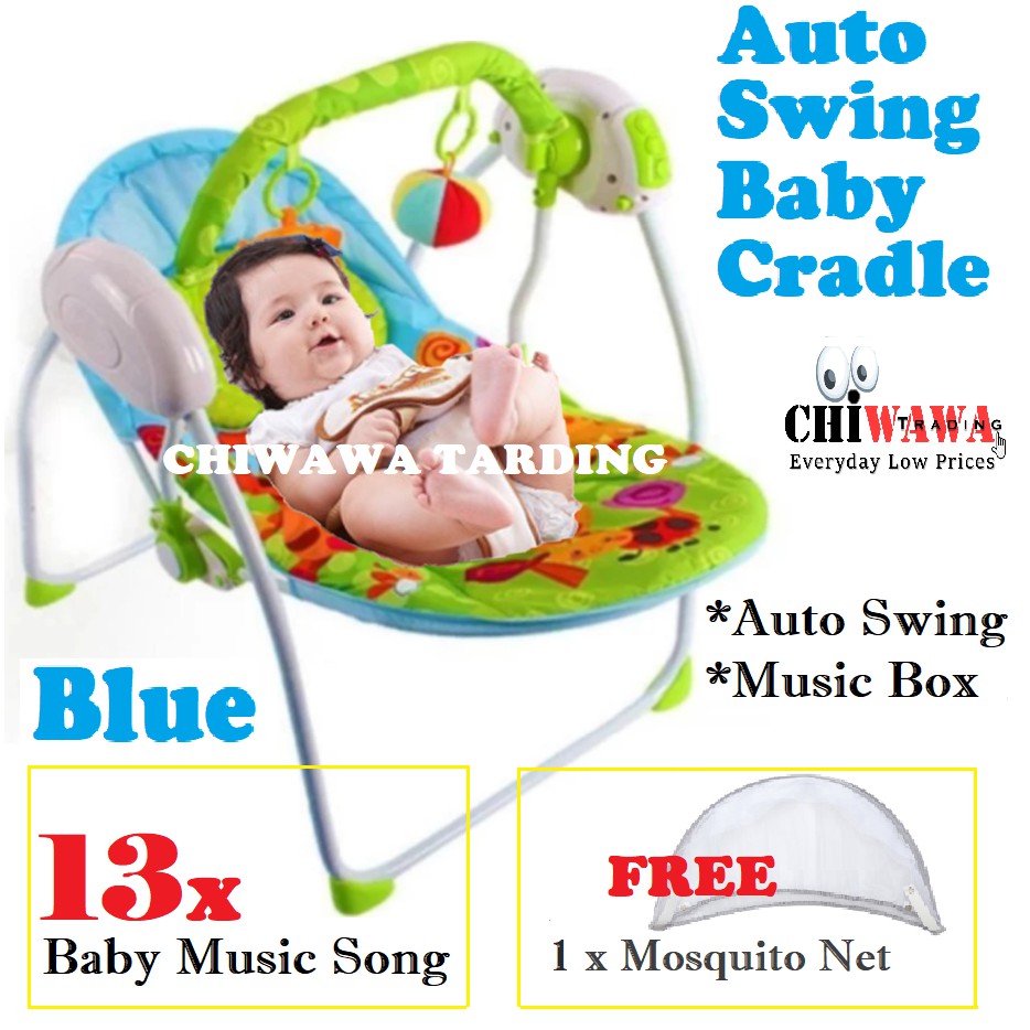 【Free Gift】Auto Swing Baby Rocker Chair Recliner Cradle + Music Box + Toy