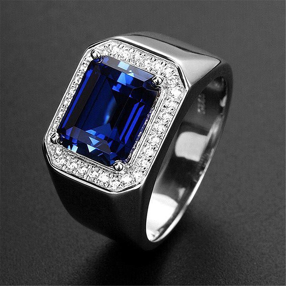 Cincin Perak Lelaki Batu Hijau Batu Putih Cincin Pertunangan Shopee Malaysia
