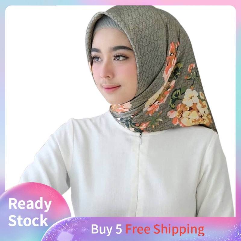 cara pakai tudung bawal satin