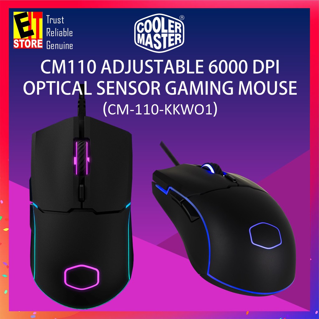 Cooler Master Cm110 Adjustable 6000 Dpi Optical Sensor Gaming Mouse Shopee Malaysia