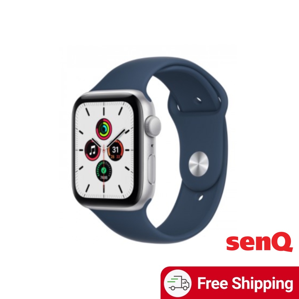 Apple Watch SE GPS Silver Aluminium Case with Abyss Blue Sport Band Regular (40mm/44mm)