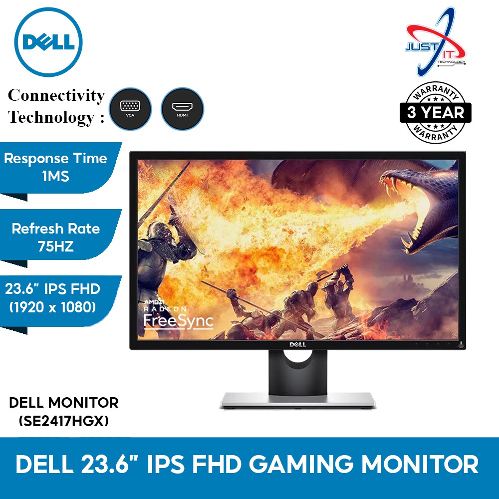 Dell SE2417HGX 23.6" TN FHD 75HZ 1MS Freesync LED Monitor | Shopee Malaysia