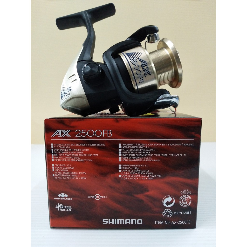 Moulinet Shimano AX 2500 FB Vintage – Pêche En Eau Douce, état Propre, Fabriqué En Malaisie