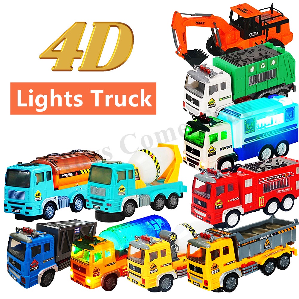 Kids Toy Garbage Truck with 4D Lights and Sounds/Lori Sampah Mainan Kanak-kanak dengan Lampu dan Bunyi