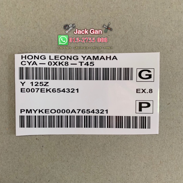 Sticker Hong Leong Yamaha Y125z Shopee Malaysia