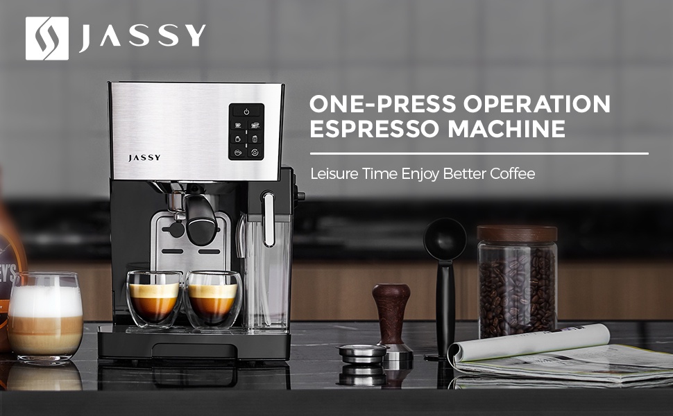 Jassy Automatic Espresso Coffee Machine 19 Bar Cappuccino Coffee Maker