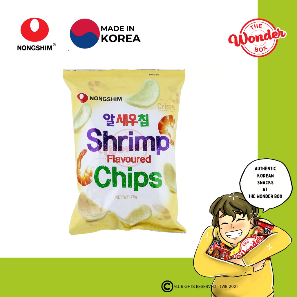 MADE IN KOREA Korean Nongshim Shrimp Flavoured Chips 75g 농심알새우칩 THE WONDER BOX Shopee Malaysia
