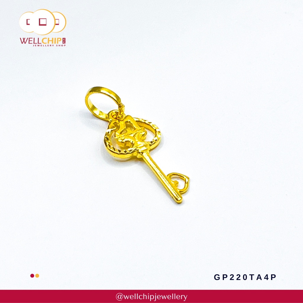 Loket Emas 916 Kunci | Key 916 Gold Pendant | Emas 916 | Kedai Emas WELL CHIP