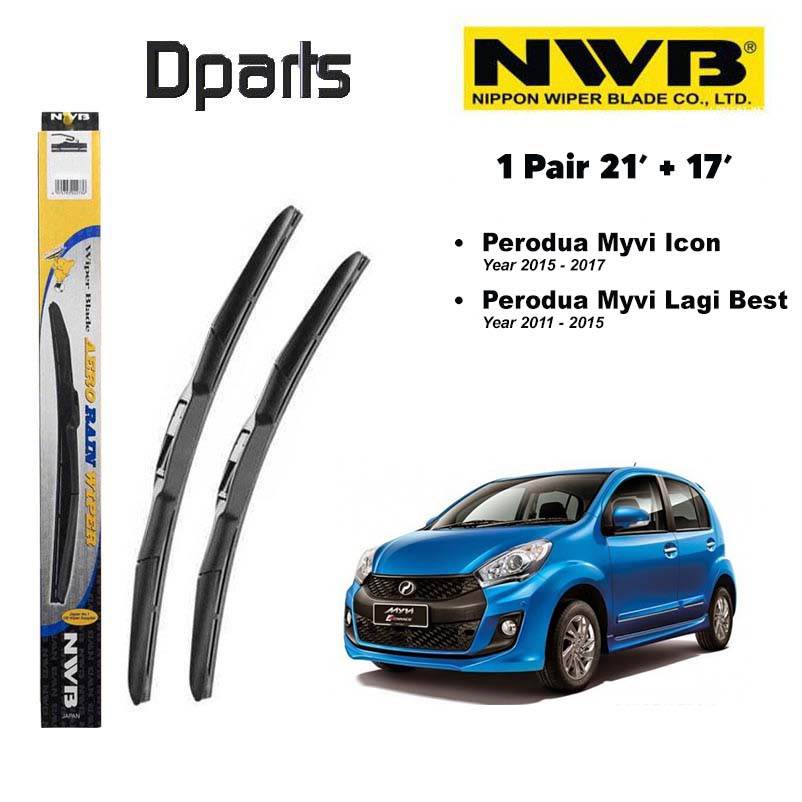 NWB AeroRain Wiper Blade ( 21"/17" ) for Perodua Myvi Icon / Myvi Lagi