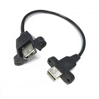 Panel Mount USB Cable AM to AF with Mounting Hole