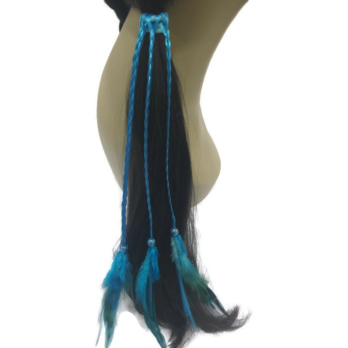 Feather Braid Hair Tie Light Blue Shopee Malaysia